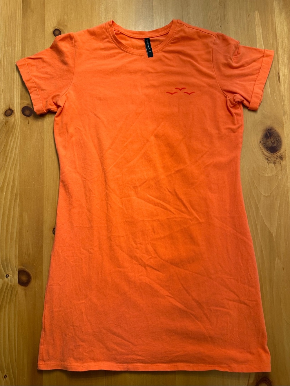 Lazypants Orange Graphic T-Shirt Dress - Size Medium